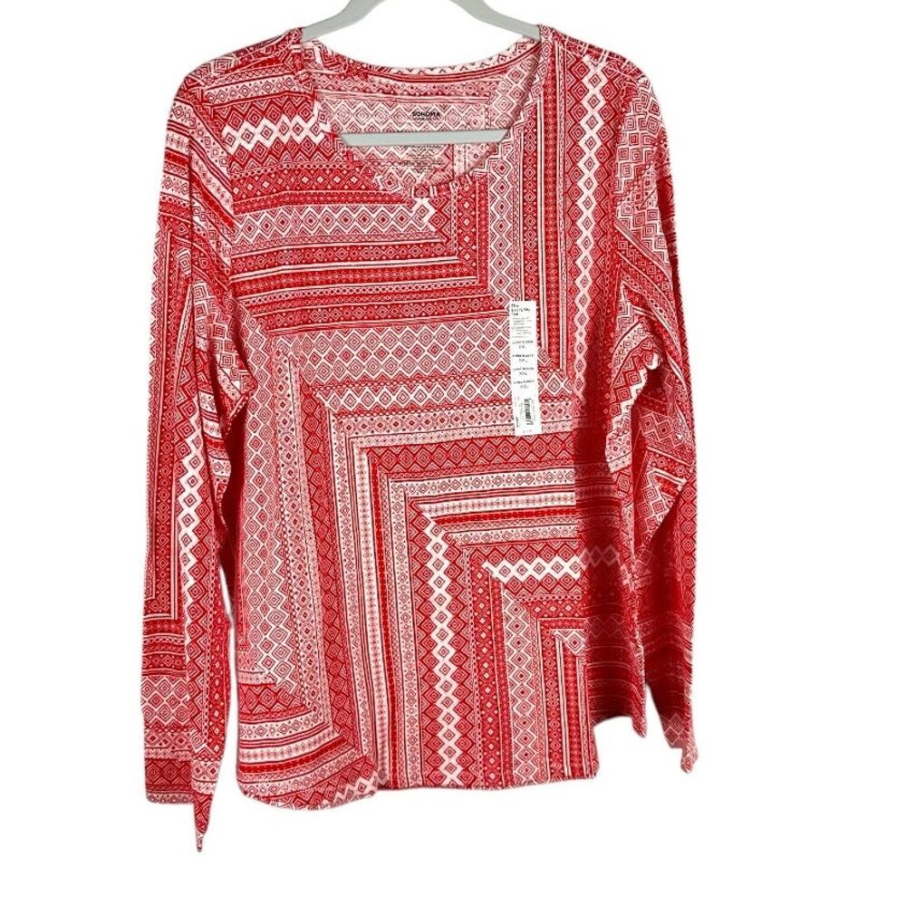 Sonoma Red and White Long Sleeve Top Size XXL
